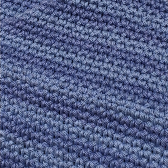 Cotton potholders set of 2 hand crochet blue - Picture 2 of 3